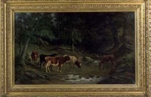 Cattle Drinking by Edward A. Howell