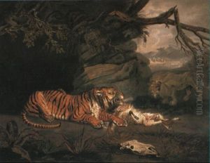 A Lion Attacking A Tiger