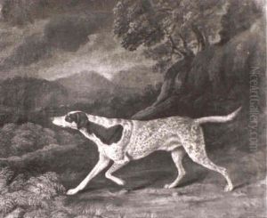 A Liver And White Pointer In A Landscape