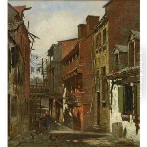 Woman Walking Through Town by Alfred Cornelius Howland