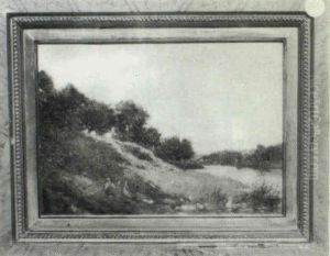 Mother And Child At The River's Edge by Alfred Cornelius Howland
