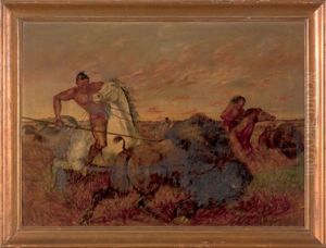Indians Hunting Buffalo by John Dare Howland