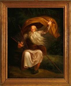 Ossian With His Harp (after N. A. Abildgaard And J. F. Clemens) by Christian Faedder Hoyer