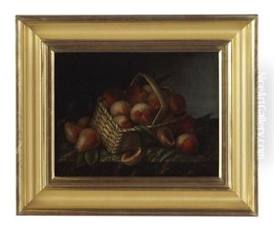 Still Life With A Basket Of Peaches On A Marble Slab Still Life With A Basket Of Peaches On A Marble Slab
