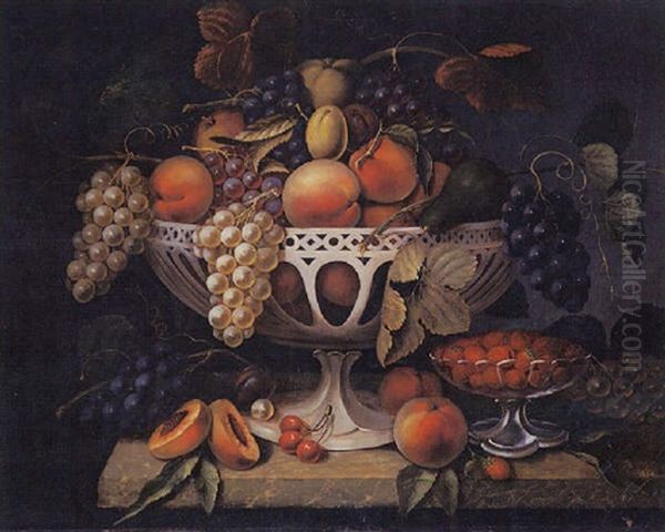 A Fruit Still Life With Berries, Peaches, Pears And Grapes - view 1