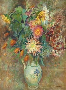 Blumenstraus In Einer Vase by Alexei Vladimir Hrska