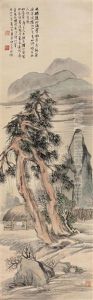 Double Pine Trees by  Hu Gongshou