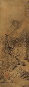 Listening To Flute Near Cave by Hua Yan