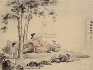 Character And Landscape by Hua Yan