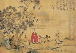 Three Hermits by Hua Yan