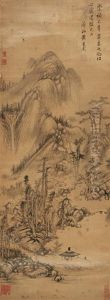 Huang Daozhou: Ink On Satin 'landscape' Painting by Huang Daozhou