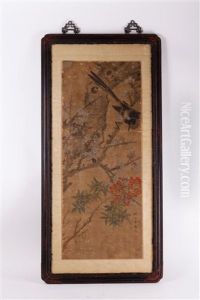 17th C. Ink & Color Painting On Silk