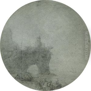 A Capriccio With Fisherfolk Conversing On The Foreshore
