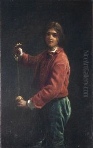 Junge Beim Yoyo-spiel by Pierre-Adolphe Huas