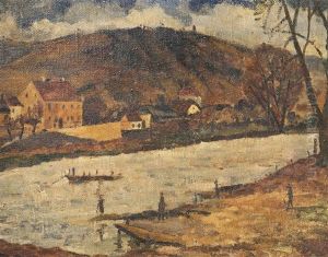 Ferry In Troja by Josef Hubacek