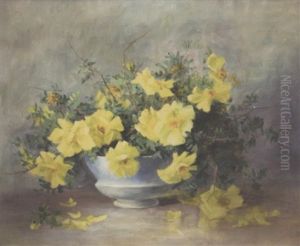 Yellow Flowers On A Tabletop Yellow Flowers On A Tabletop