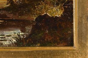 Village Through The Trees by Richard William Hubbard