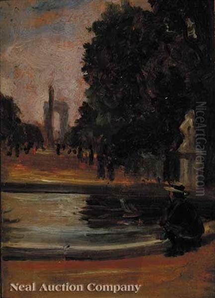 A View Of The Arc De Triomphe From The Tuileries Gardens - view 1