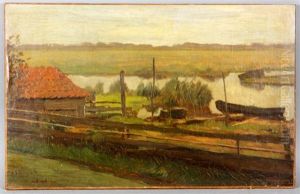 Dutch Study Landscape Of Amsterdam by Frits Hubeek