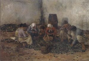 Bauern Und Bauerinnen Bei Der Arbeit by Carl Rudolph Huber