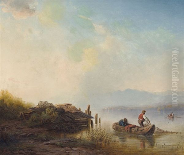Ufer Am Zurichsee Mit Halbinsel Au Und Alpensicht - view 1