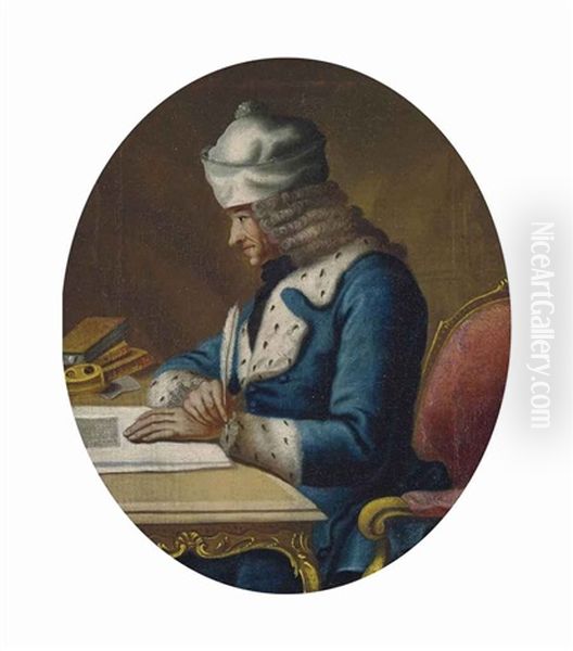 Portrait De Voltaire A Sa Table De Travail - view 1