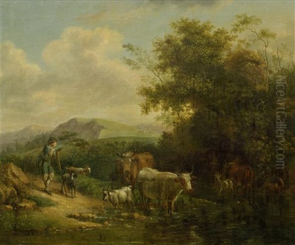 Berglandschaft Mit Hirten Und Tieren - view 1