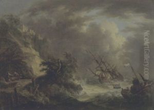 Kustenlandschaft Bei Sturm by Johann Caspar Huber