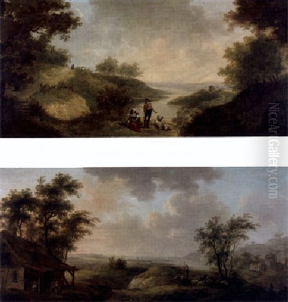 Weite Seelandschaft Mit Personenstaffagen Und Gebauden - view 1