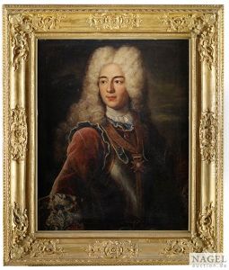 Portrait Des Berner Patriziers Und Offiziers Rudolf Immanuel Frisching Von Rumlingen (1698-1780) Mit Dem Markgraflich Badischen Hausorden Der Treue by Johann Rudolf Huber