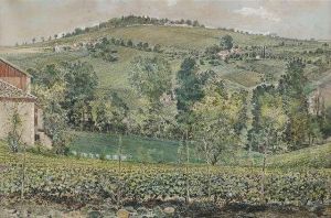 French Landscape With Vineyards Near Bordeaux. by Gabriel Barrat