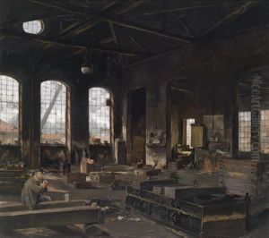 Musestunde In Der Werkstatt by Josef Huber
