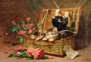 A Basket Of Cats by Leon Charles Huber