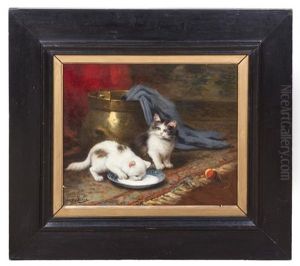 Two Kittens by Leon Charles Huber