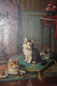 Les Trois Chatons by Leon Charles Huber