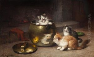 Kittens In The Kitchen by Leon Charles Huber