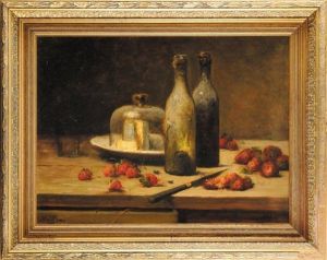 Nature Morte Aux Bouteilles Et Fraises