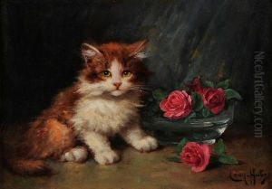 Le Chaton Et Les Roses by Leon Charles Huber