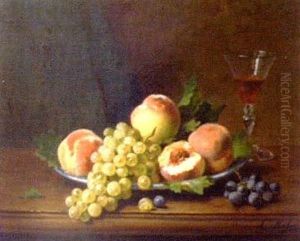 Nature Morte Au Plat De Fruits by Leon Charles Huber