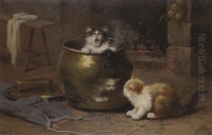 Jeux De Chatons by Leon Charles Huber