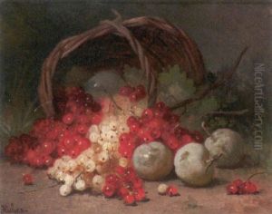 Fruchtestilleben Mit Johannisbeeren Und Gelben Pflaumen by Leon Charles Huber