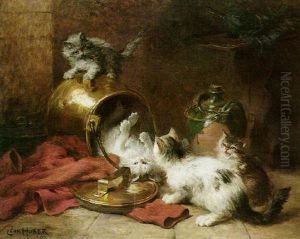 Cats In A Kitchen by Leon Charles Huber