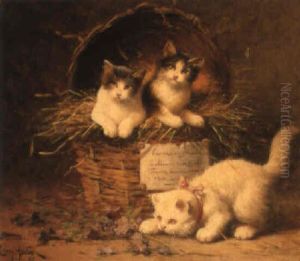 A New Basket Of Kittens by Leon Charles Huber