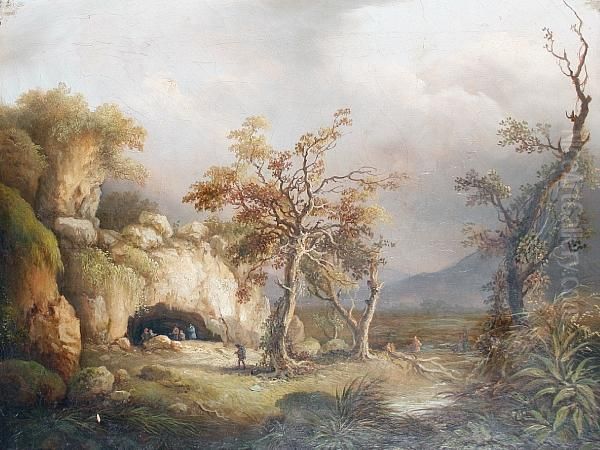 Figures In A Cavern Mouth - view 1