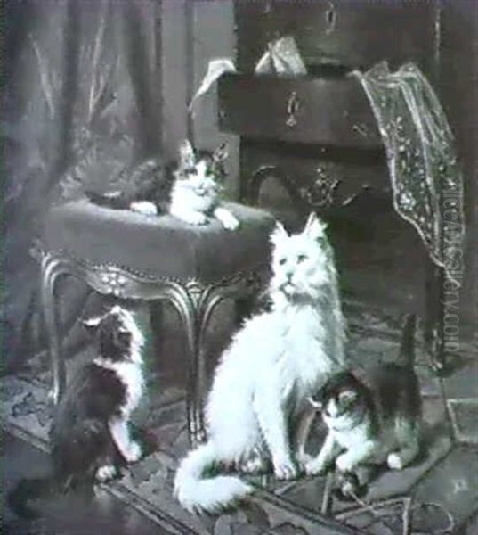 Interieur Mit Spielenden Katzen - view 1