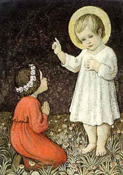 Jesus Mit Kniendem Kind - view 1