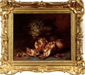 Nature Morte Aux Grenades Et Raisins by Charles Hubert
