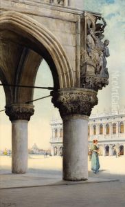 Detail Of Doge's Palace, Venice by Reginald Barratt