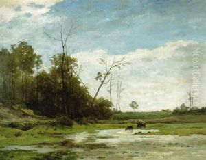 A L'oree De La Foret by Edouard Jules Joseph Huberti