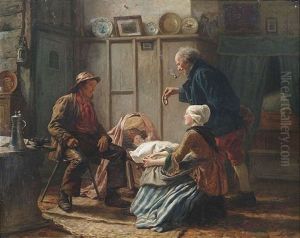 An Der Wiege by Carl Wilhelm Huebner